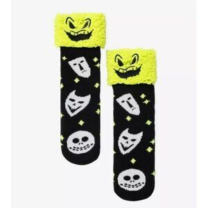 Disney The Nightmare Before Christmas Slippers Socks 1 Pair Faux Fur Oogie